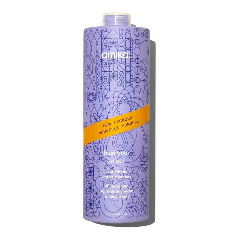 amika bust your brass cool blonde bond repair shampoo 1000ml