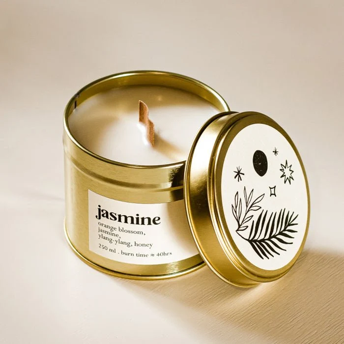 Jasmine Botanische Duftkerze Mit Holzdocht 250 ml