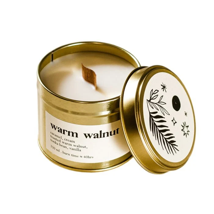 Warm Walnut Botanische Duftkerze Mit Holzdocht 250 ml