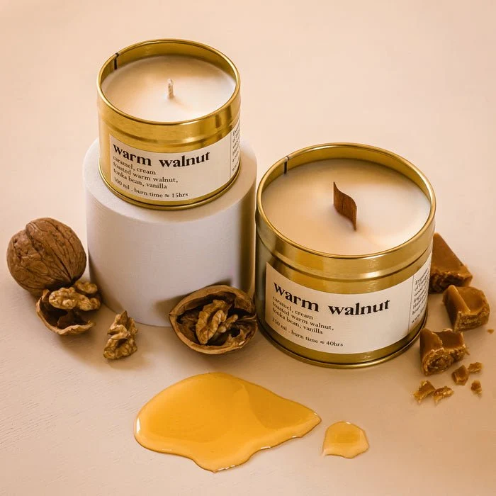 Warm Walnut Botanische Duftkerze Mit Holzdocht 250 ml