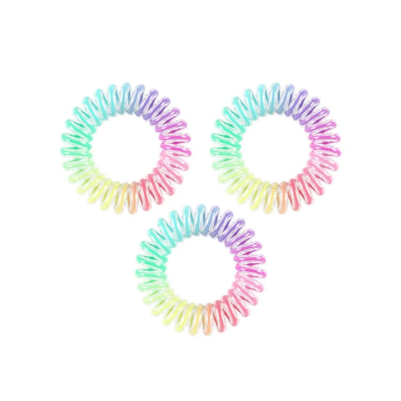 Power Hair Spiral Hair Ties Magic Rainbow 3pc