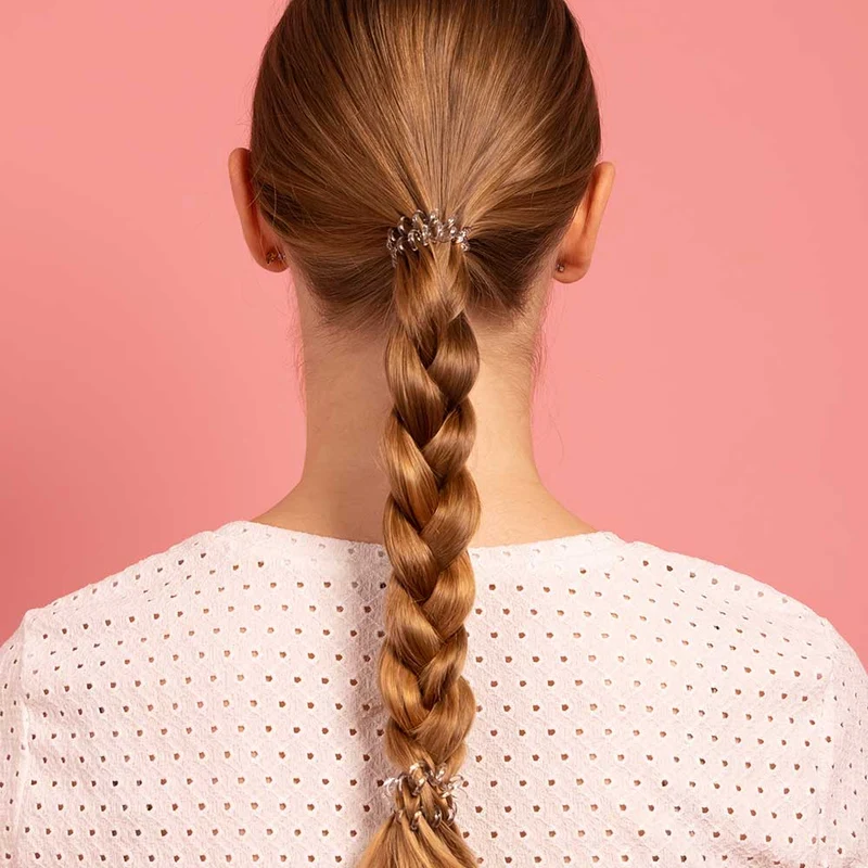 Original Hair Spiral Hair Ties Crystal Clear 3pc