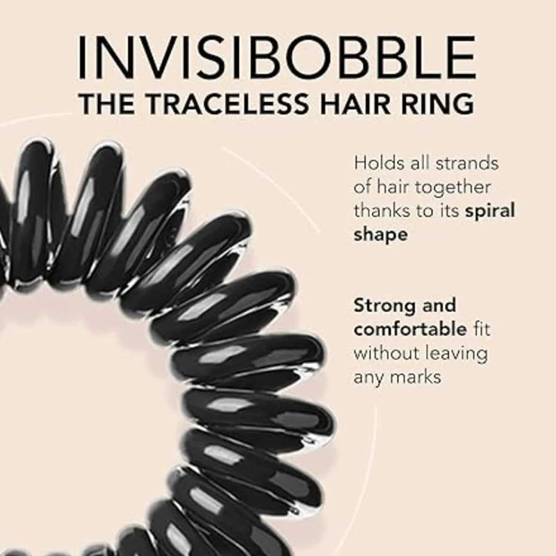 Original Hair Spiral Hair Ties Crystal Clear 3pc