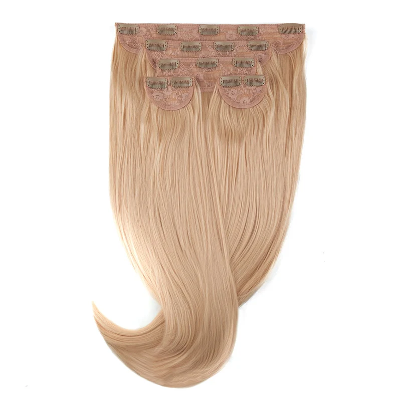 22" Synthetic 5pc Clip In - #10 Light Caramel