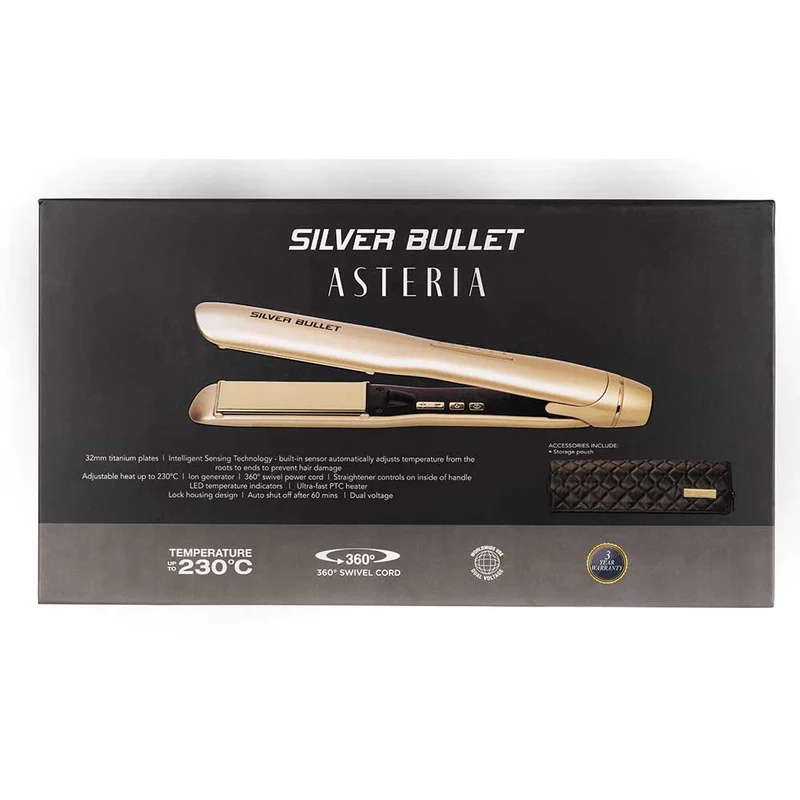 Asteria Ionic Titanium 32mm Straightener - Champagne
