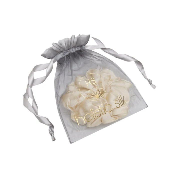 Pure Mulberry Silk Scrunchie White