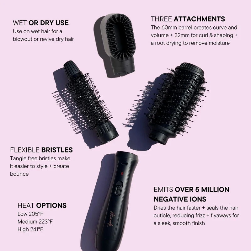 Interchangable Blow Dry Brush - Black
