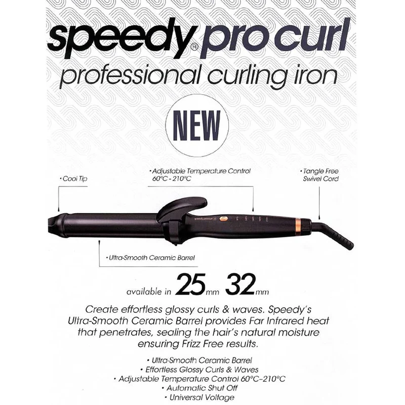 Procurl Curling Tong 25mm With Bonus Hi Lift Bounce Tube Curl Creme