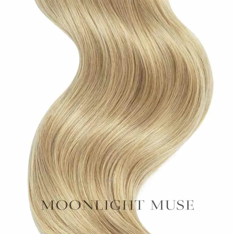Mondschein Muse Jungfrau Haar 55cm V-Spitze Haar Blonde Beige Col#24