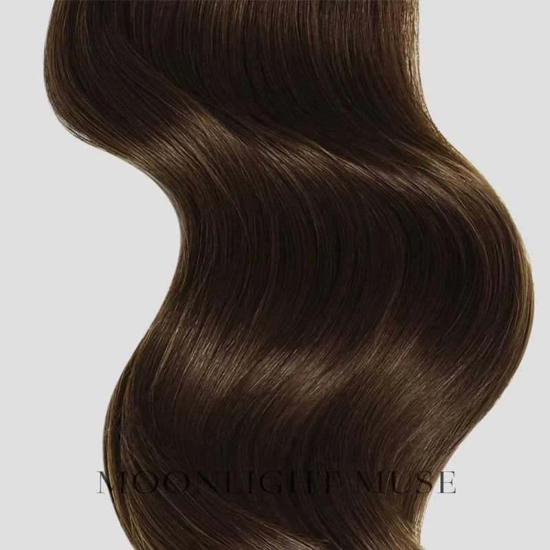 Mondschein Muse Jungfrau Haar 55cm V-Spitze Haar Braun warm #4