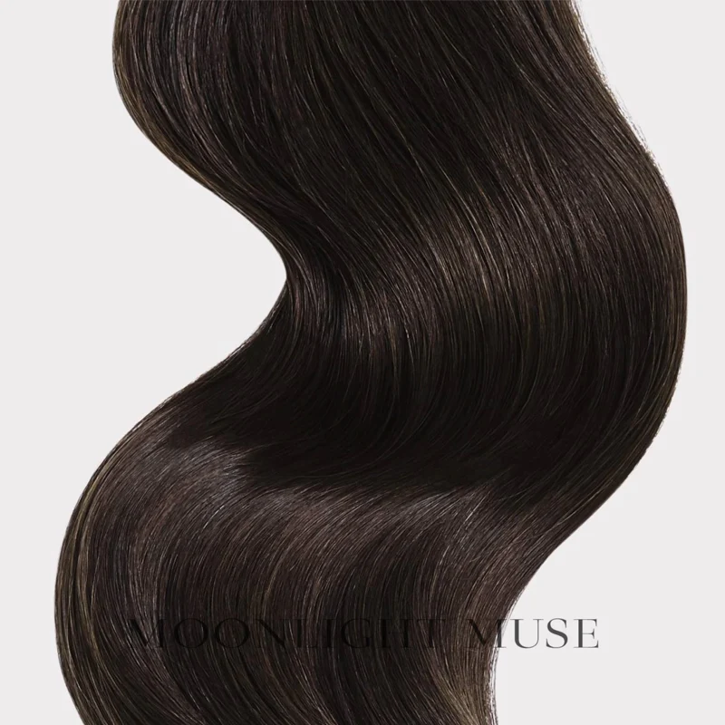 Mondschein Muse V-Tip Jungfrau Haar Schwarz B Warm #1B