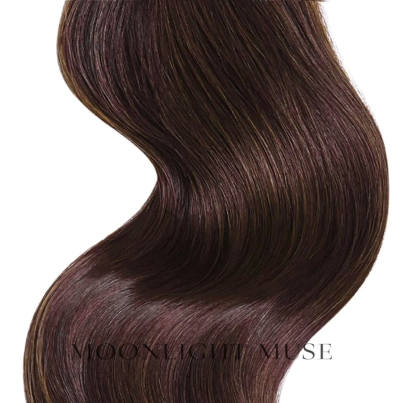 Moonlight Muse Jungfernhaar V-Tip Haar Dunkelbraun warm Col#3W
