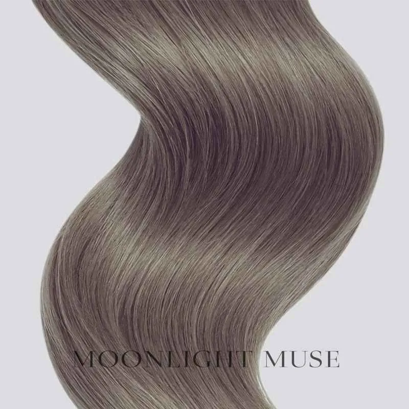 Mondschein Muse Jungfrau Haar 65cm V-Spitze Haar Grau Silber #70