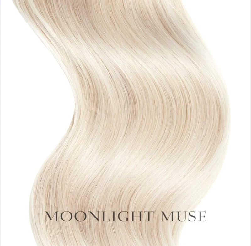 Mondschein Muse Jungfrau Haar 55cm V-Spitze Haar Eisblond #ivory