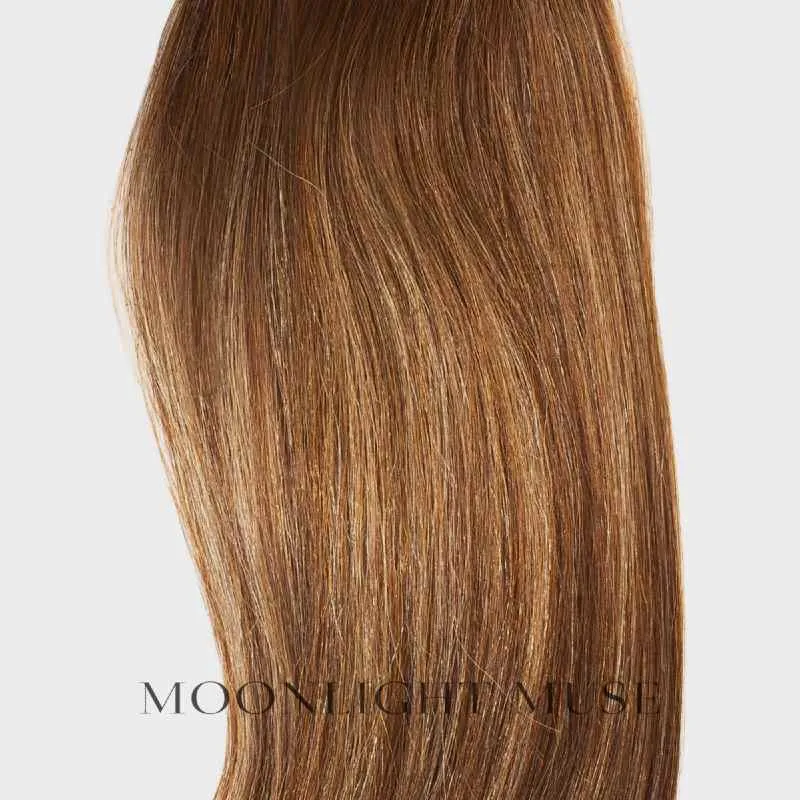 Mondschein Muse Jungfernhaar 55cm V-Tip Haar Honig mittelbraun Melange Col#CL