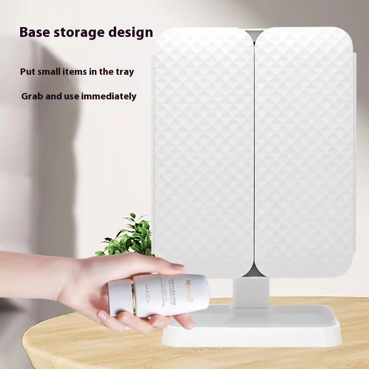 Thin Folding Makeup Mirror – Double Door LED, Shop Now