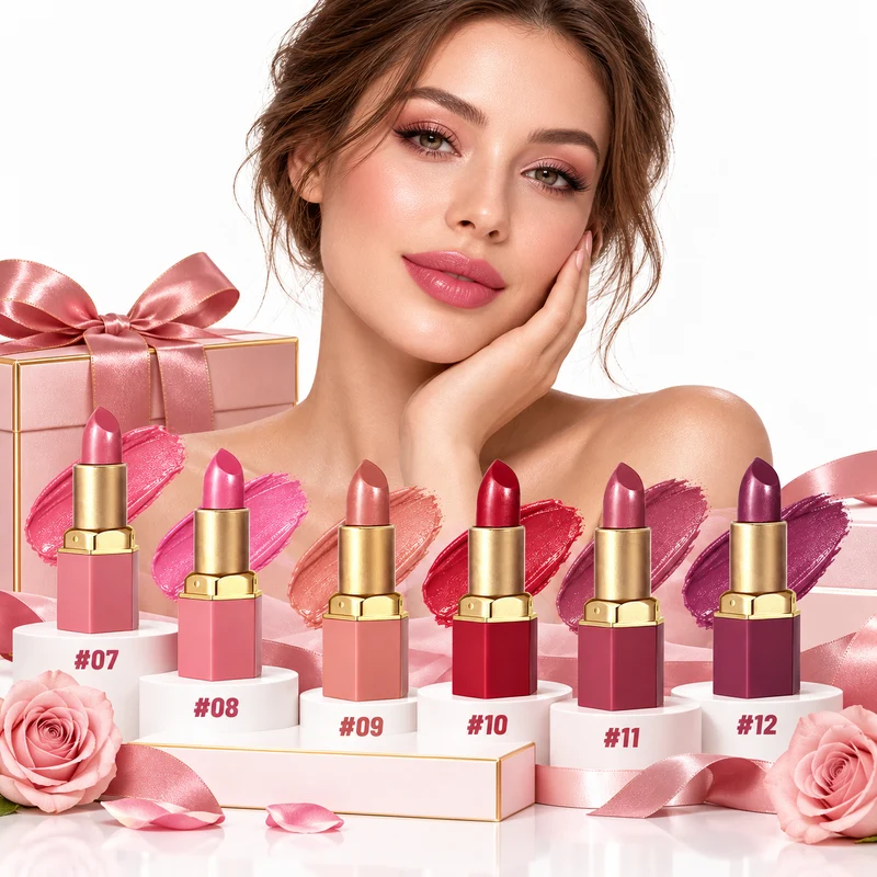 Gold Lipstick Matte - 6 Shades in a Gift-Ready Gold Bar