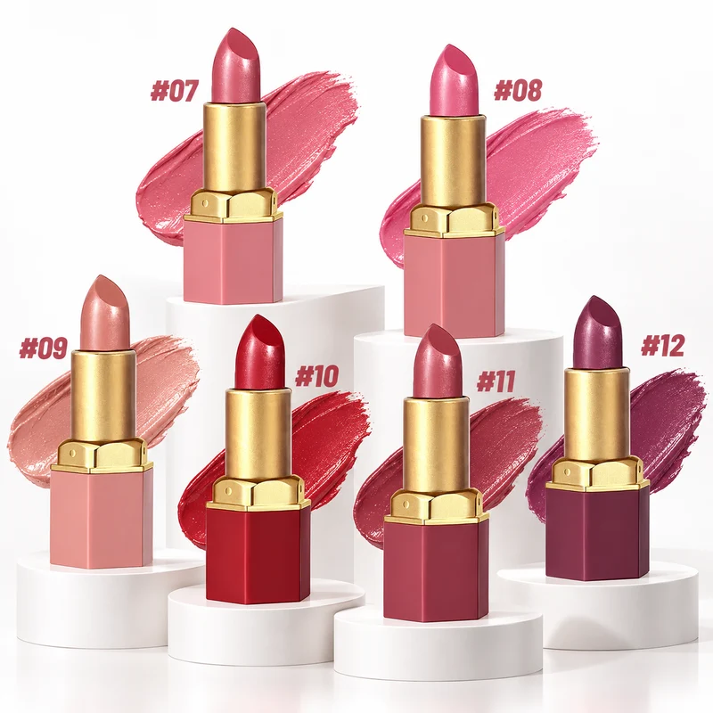 Gold Lipstick Matte - 6 Shades in a Gift-Ready Gold Bar