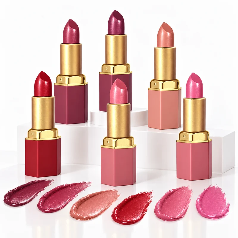 Gold Lipstick Matte - 6 Shades in a Gift-Ready Gold Bar