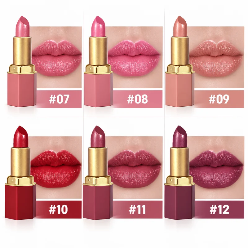 Gold Lipstick Matte - 6 Shades in a Gift-Ready Gold Bar