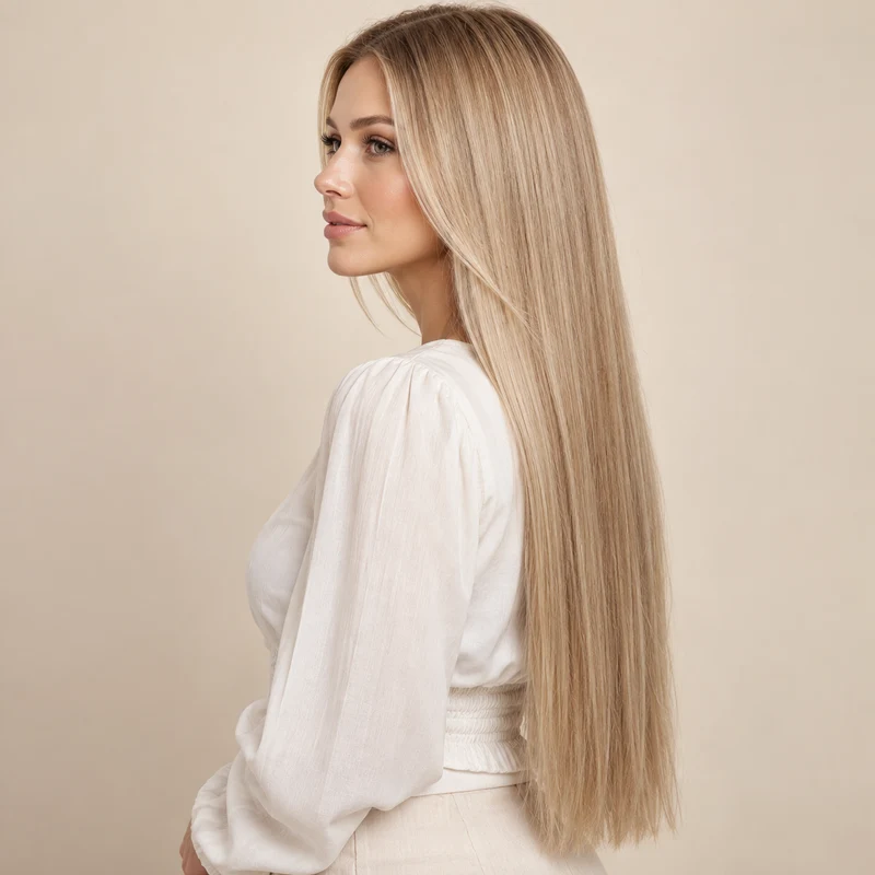 Clip In Hair Extensions 60cm Seamless Straight 6 Pc Set