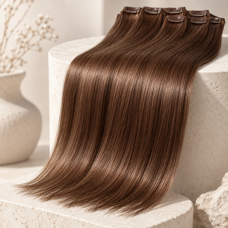 Clip In Hair Extensions 60cm Seamless Straight 6 Pc Set