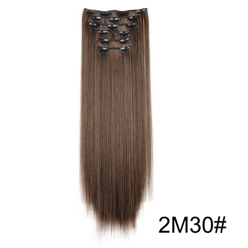 Clip In Hair Extensions 60cm Seamless Straight 6 Pc Set