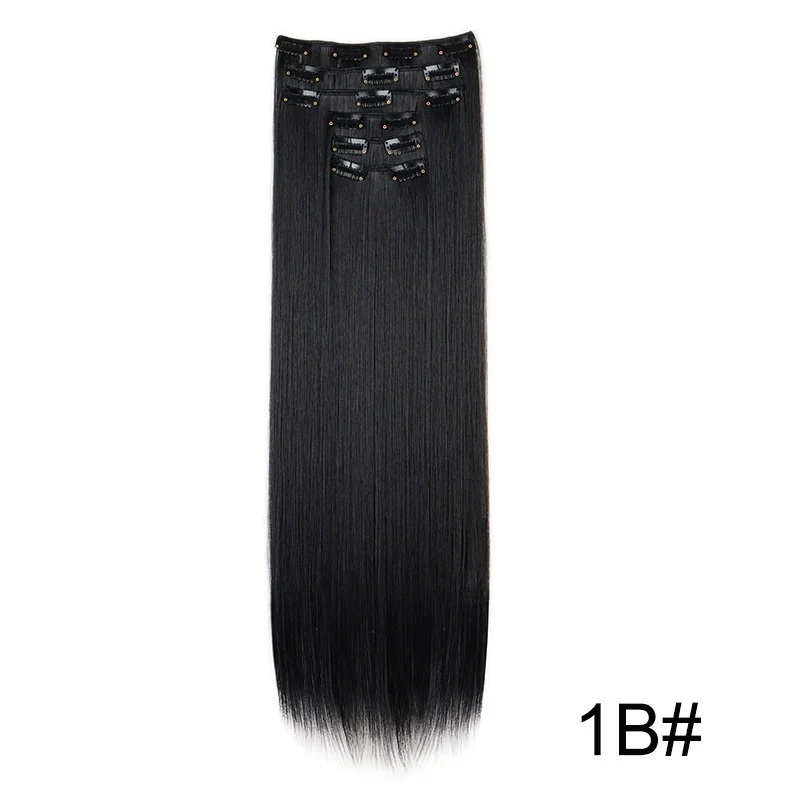 Clip In Hair Extensions 60cm Seamless Straight 6 Pc Set