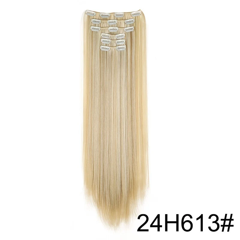 Clip In Hair Extensions 60cm Seamless Straight 6 Pc Set
