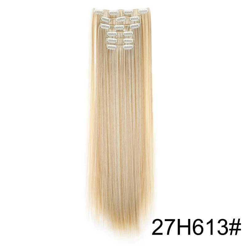 Clip In Hair Extensions 60cm Seamless Straight 6 Pc Set