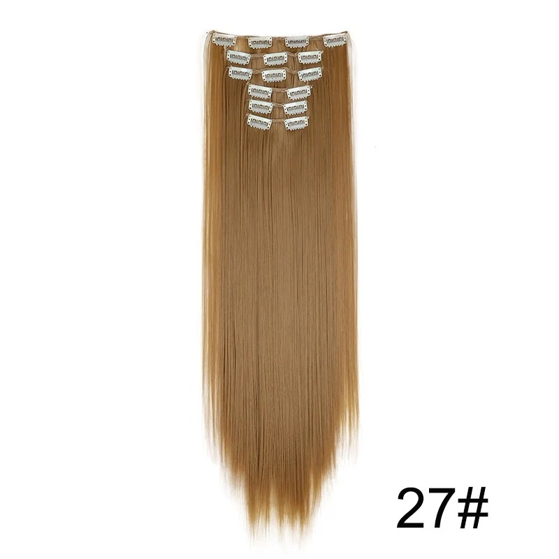 Clip In Hair Extensions 60cm Seamless Straight 6 Pc Set