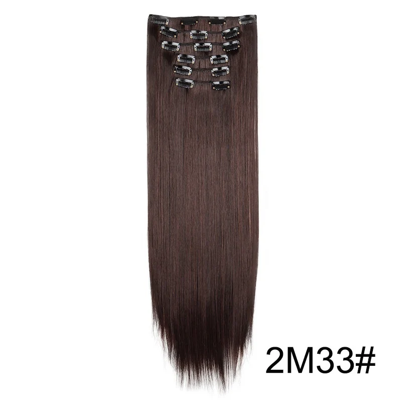 Clip In Hair Extensions 60cm Seamless Straight 6 Pc Set