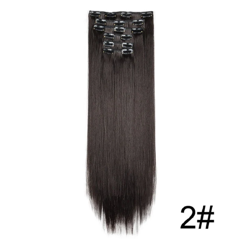 Clip In Hair Extensions 60cm Seamless Straight 6 Pc Set
