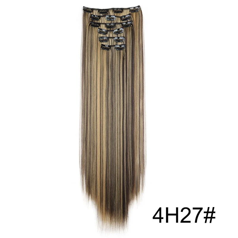 Clip In Hair Extensions 60cm Seamless Straight 6 Pc Set