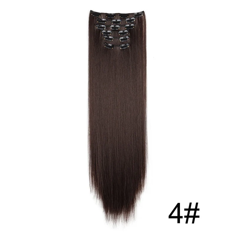 Clip In Hair Extensions 60cm Seamless Straight 6 Pc Set