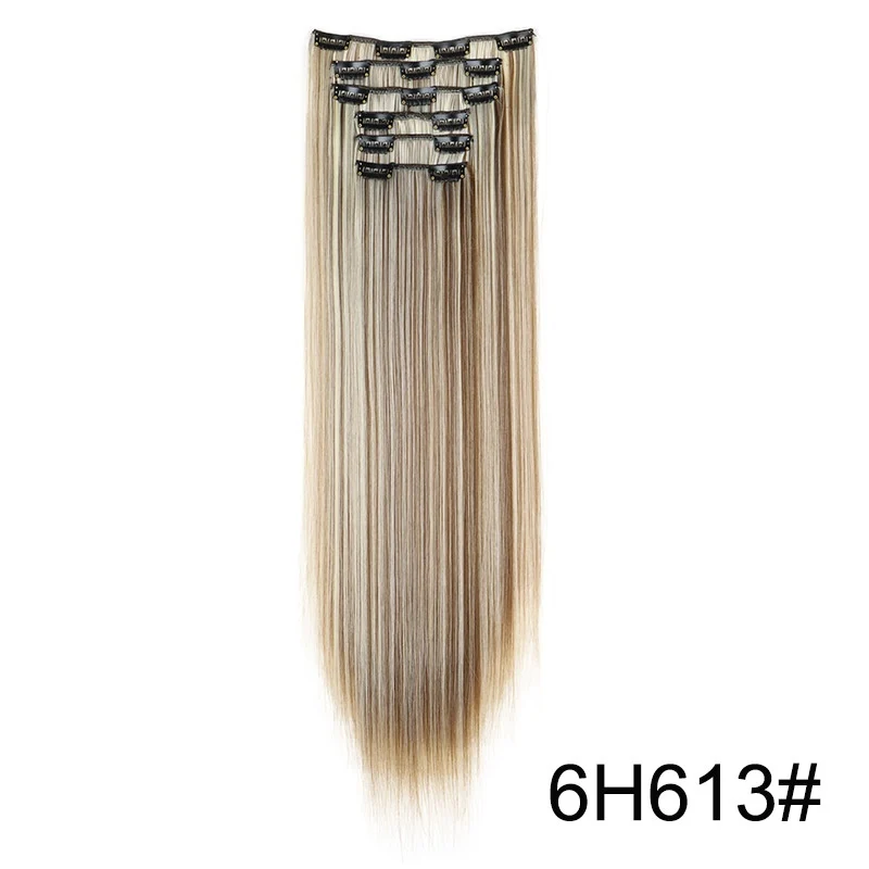 Clip In Hair Extensions 60cm Seamless Straight 6 Pc Set