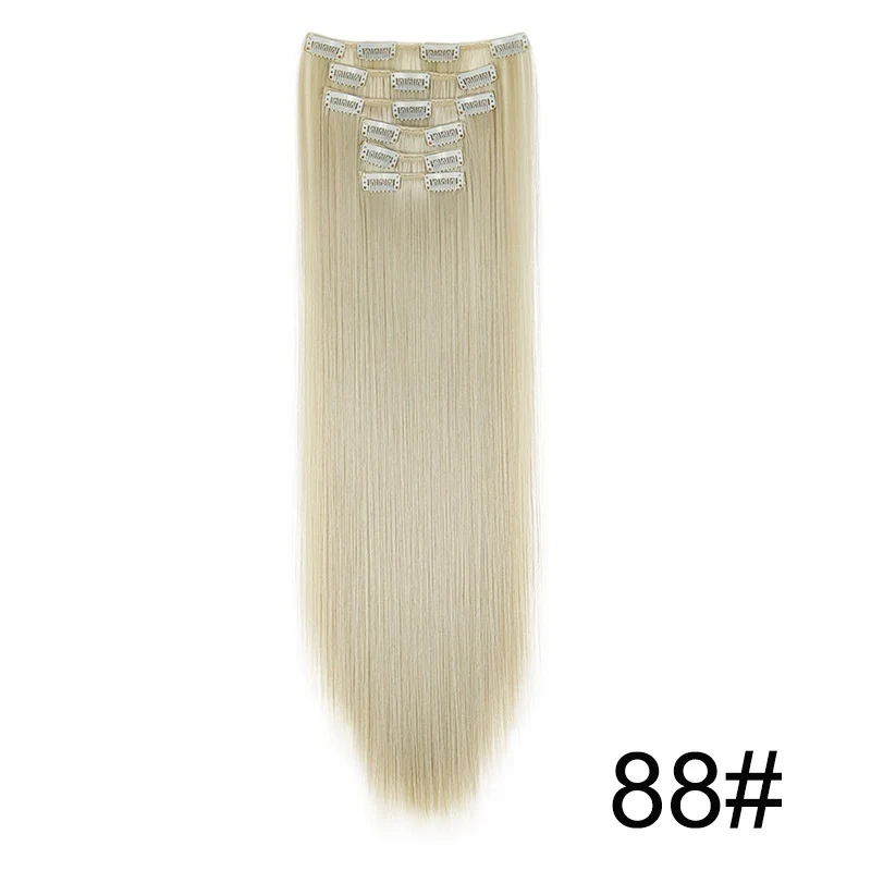 Clip In Hair Extensions 60cm Seamless Straight 6 Pc Set