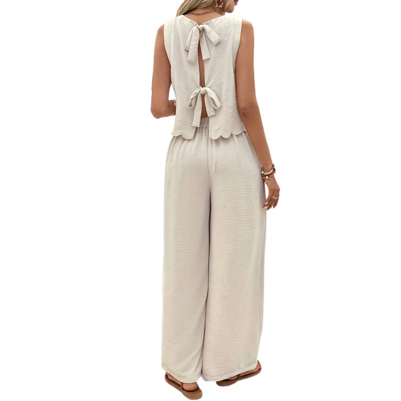 Women Sleeveless Vest Pants Set Casual Summer Two Piece