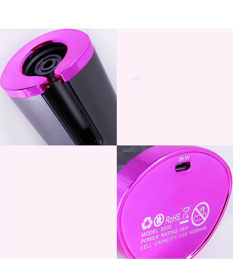 Rechargeable Ceramic Automatic Hair Curler with LCD