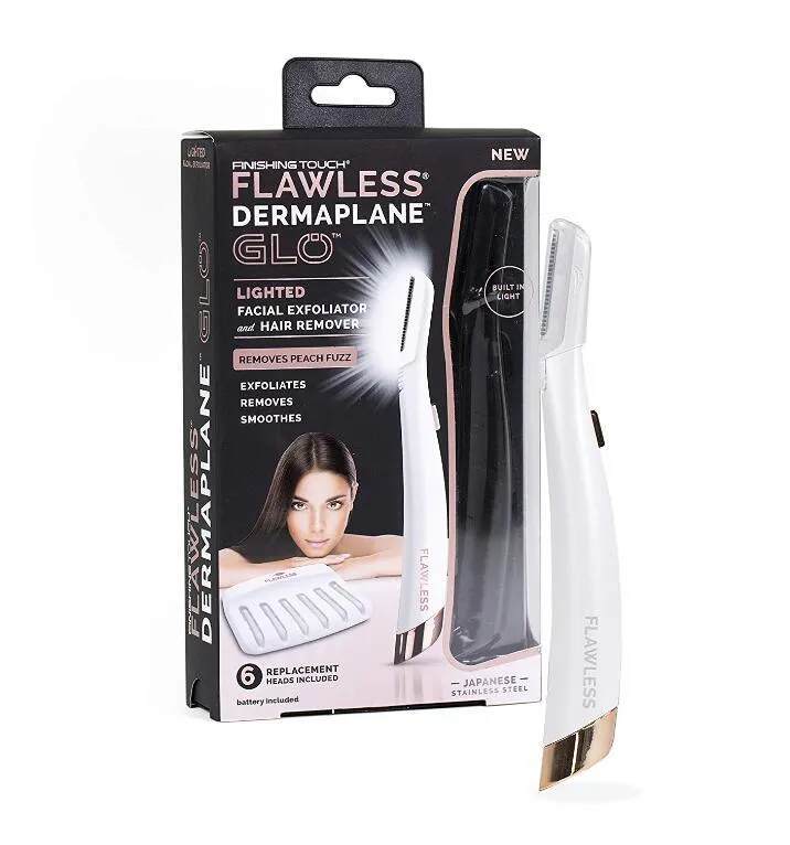 Ladies Shaver for Face with LED and 6 Replacement Heads