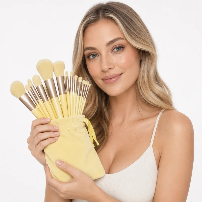 Soft Makeup Brushes - 13-Piece Set for Face, Eyes, Lips