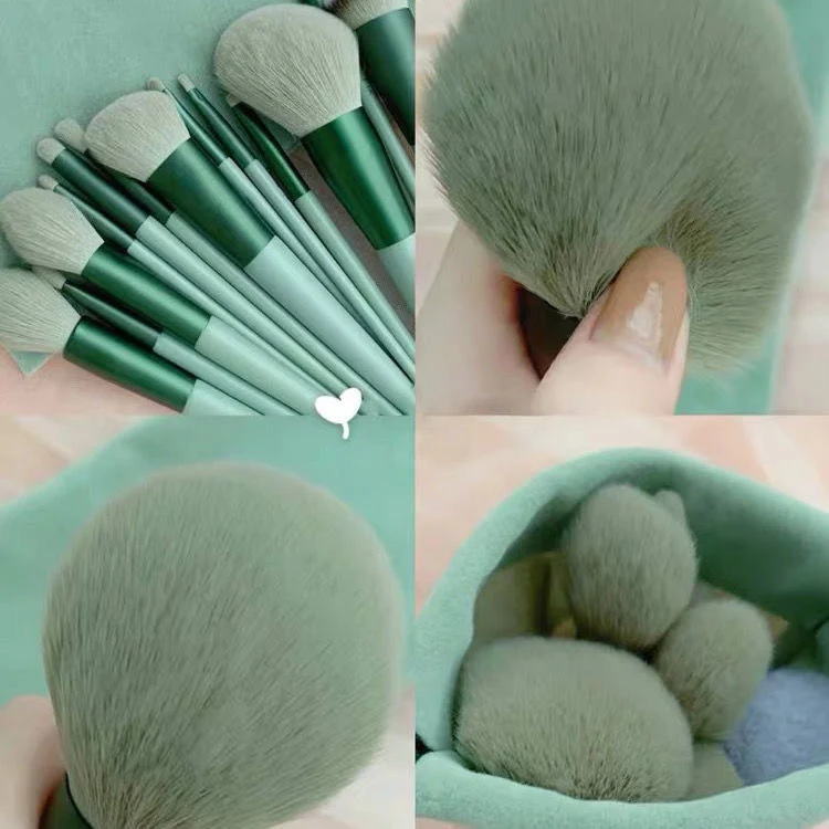 Soft Makeup Brushes - 13-Piece Set for Face, Eyes, Lips