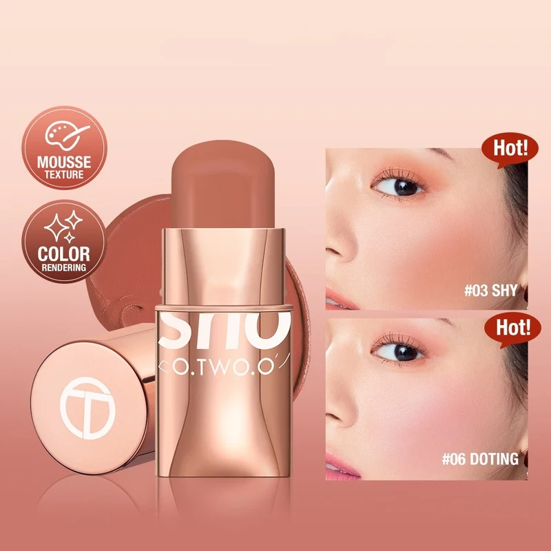 Blush Stick with Six Cream Shade Options for Makeup Use