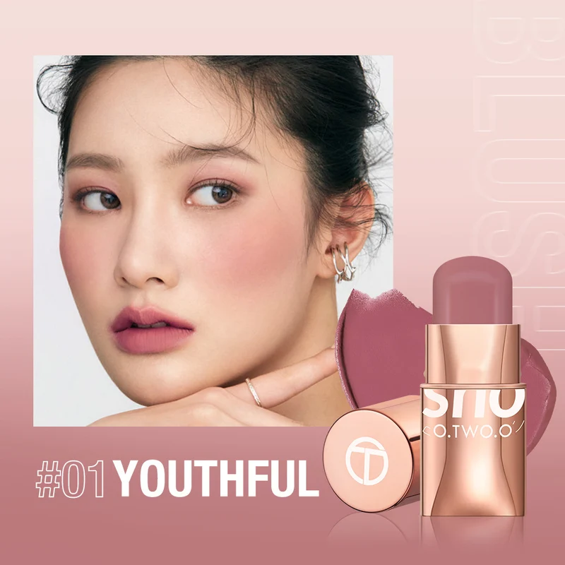 Blush Stick with Six Cream Shade Options for Makeup Use