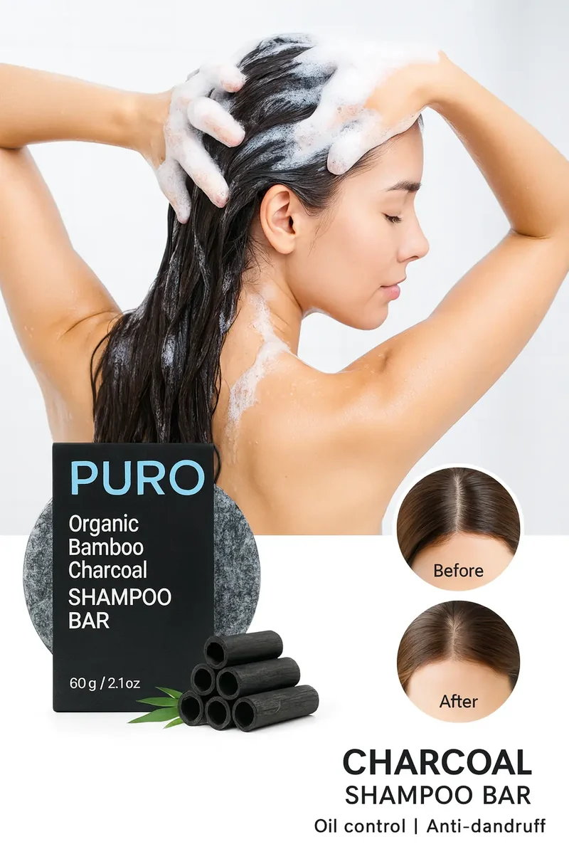 Bamboo Charcoal Shampoo Bar – Clarifying Cleanse