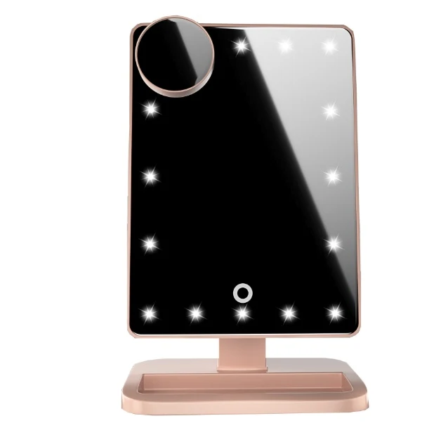 Touch Screen Makeup Mirror - 20 LED, 10X with Bluetooth