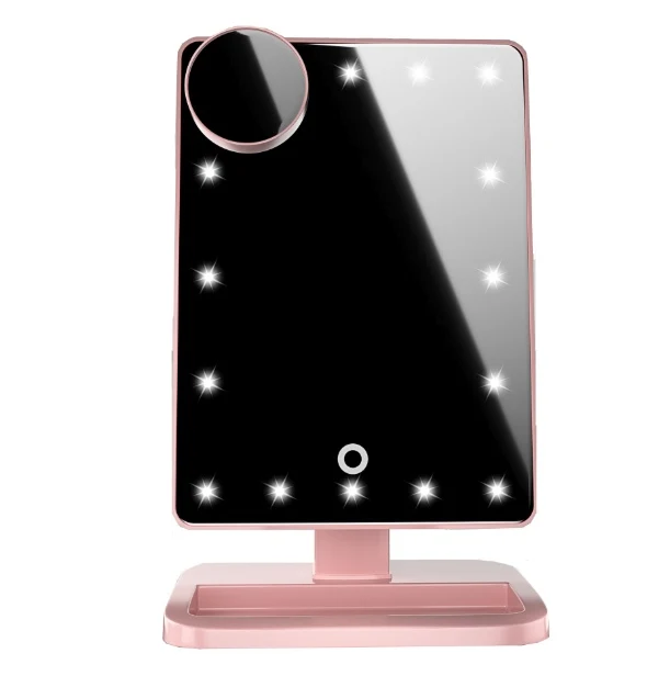 Touch Screen Makeup Mirror - 20 LED, 10X with Bluetooth