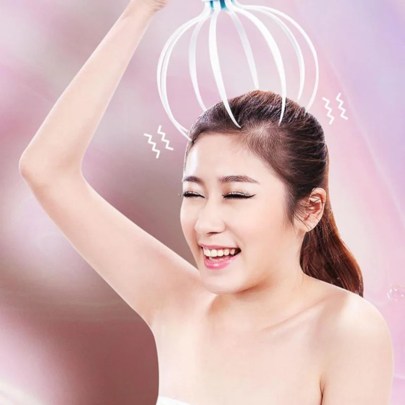 Electric Scalp Massager with 8 Flexible Claw Tips - USB