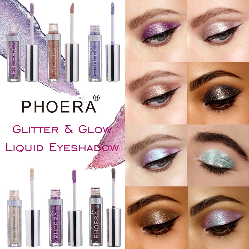 PHOERA Liquid Eyeshadow with 8 Metallic Shimmer Options