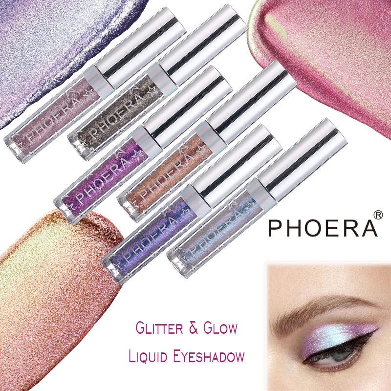 PHOERA Liquid Eyeshadow with 8 Metallic Shimmer Options